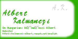 albert kalmanczi business card
